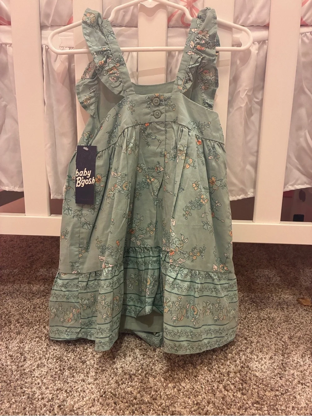 Mint Floral Ruffled Sundress - Picture 2 of 2
